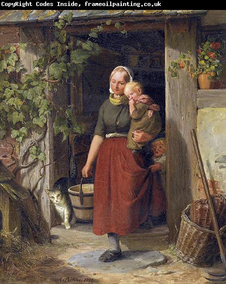 Adolph Heinrich Richter A young wine grower and her children
